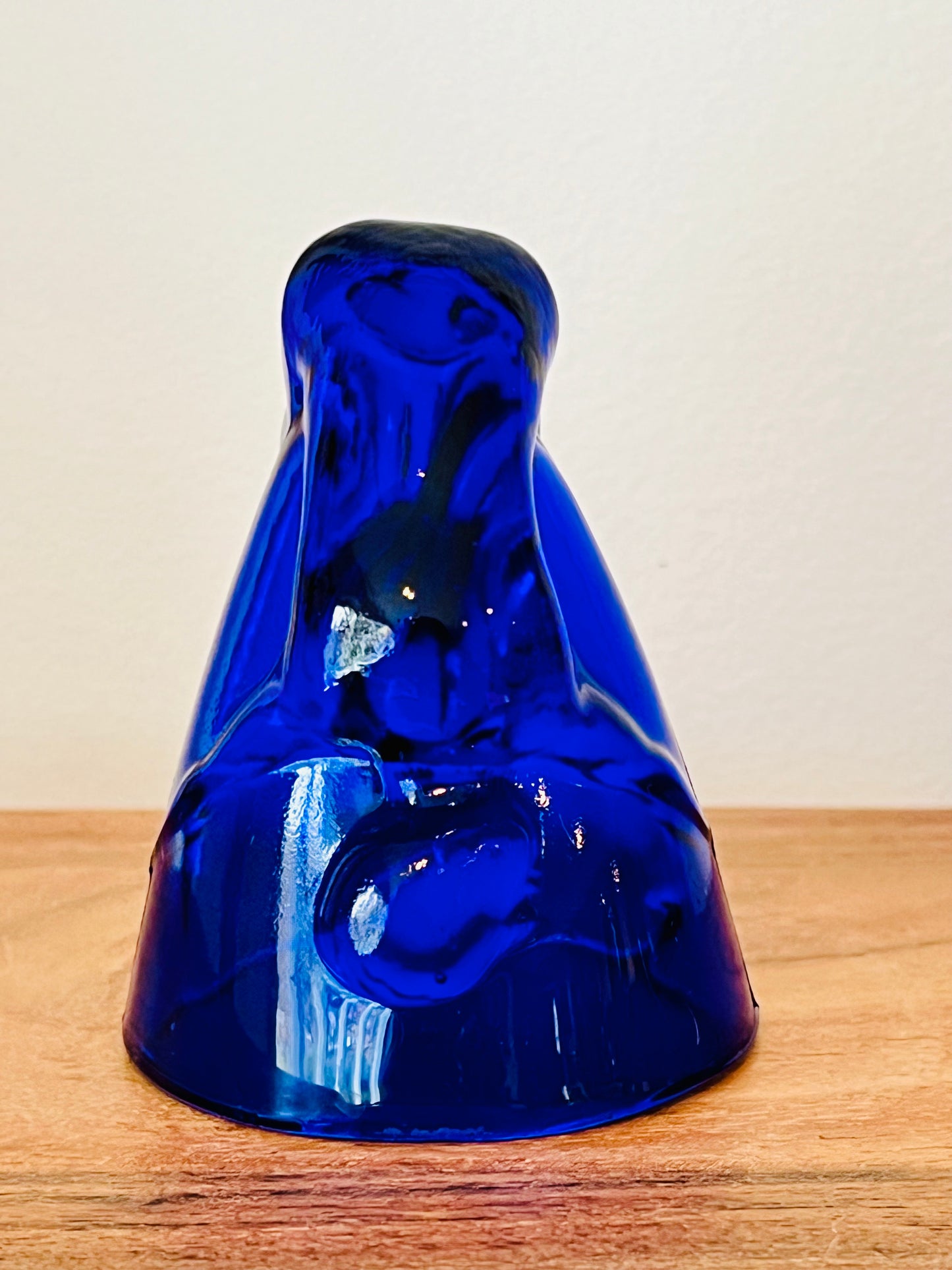 Vintage Cobalt Blue Bottoms Up Nude Shot Glass