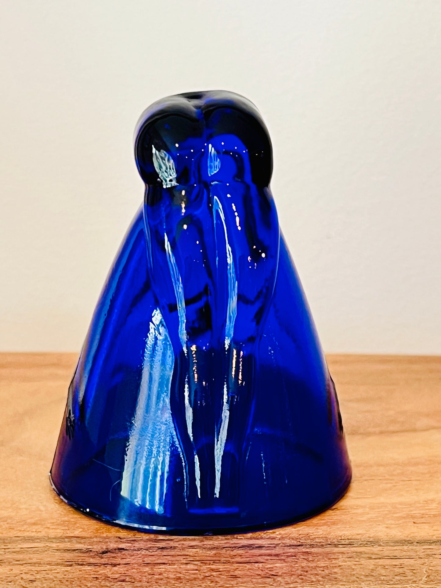 Vintage Cobalt Blue Bottoms Up Nude Shot Glass